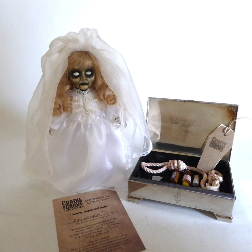 NEW OOAK 9” UNDEAD BRIDE GOTHIC HORROR DOLL PANDORA’S BOX PROP ODDITY
